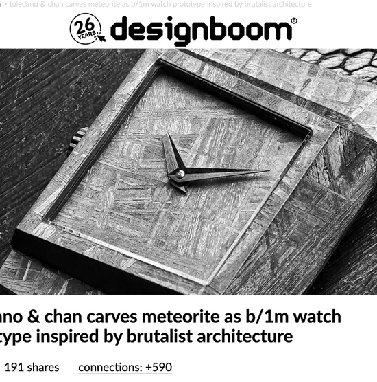 Toledano & Chan carves meteorite as b/1m watch prototype inspired by brutalist architecture